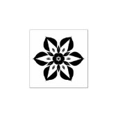 Zwarte ster, eenvoudige bloem 	rubberstempel (Afrduk)