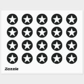 zwarte ster ronde sticker (Vel)