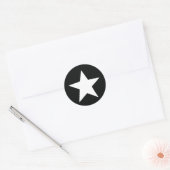 zwarte ster ronde sticker (Envelop)