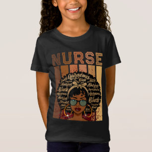 Zwarte Sterke Nurse Afro Love Melanin African Amer T-shirt