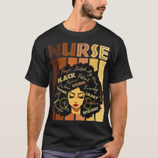 Zwarte Sterke Nurse Afro Love Melanin African Amer T-shirt