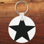 zwarte-sterpictogram sleutelhanger (Voorkant)