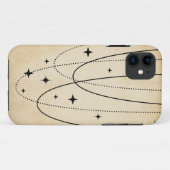 Zwarte sterren met gevlekte retro boho planeet pad Case-Mate iPhone case (Achterkant (horizontaal))