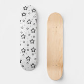 Zwarte sterren op witte achtergrond: Skateboard (Voorkant)
