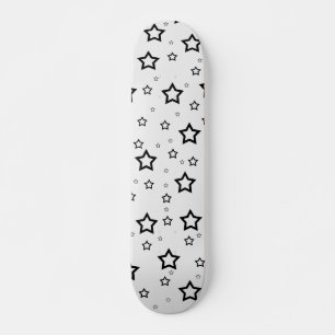 Zwarte sterren op witte achtergrond: Skateboard