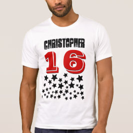 ZWARTE sterren V01: 16e verjaardag of een willekeu T-shirt