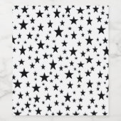 Zwarte sterren wijn etiket (Enkel label)