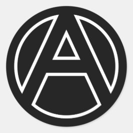 Zwarte sticker Cirkel letter A