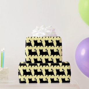 Zwarte Stier Elke Achtergrondkleur Cadeaupapier