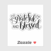 Zwarte stijl "Grateful and Blessed" Sticker (Vel)