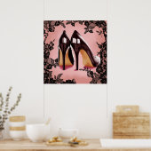 zwarte stiletto's en kant poster (Keuken)