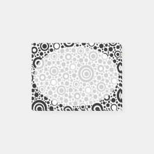 Zwarte Stippen en cirkelpatroon + jouw tekst en ba Post-it® Notes
