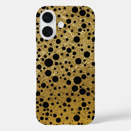 Zwarte Stippen Faux Gold Case-Mate iPhone Case (Achterkant)
