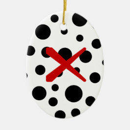 Zwarte Stippen Keramisch Ornament