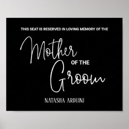 Zwarte Stoel Moeder Bruidegom Gereserveerd Herdenk Poster