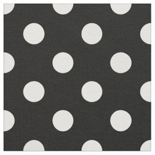 Zwarte Stof Met Witte Polka Dots Spots Patroon