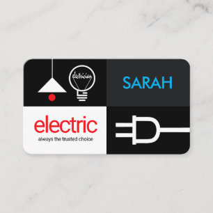 Zwarte Storing Elektrisch Licht Vierkanten Visitekaartje