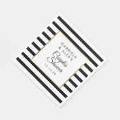 Zwarte streep Elegante Gouden Bruiloft Feest Servet (Hoek)