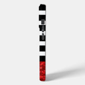 Zwarte streep & rode glitter Case-Mate iPhone case (Achterkant / Links)