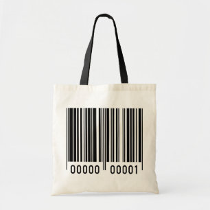 Zwarte streepjescode-Canvas tas