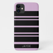 Zwarte Strepen en Roze Mobiele Telefoonhoes Case-Mate iPhone Case (Achterkant)