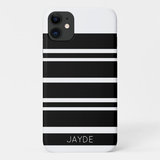 Zwarte Strepen en Witte Mobiele Telefoongeval Case-Mate iPhone Case (Achterkant)
