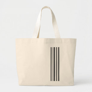Zwarte strepen grote tote bag