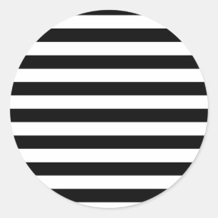 Zwarte Strepen Ronde Sticker
