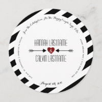 Zwarte Strepen Rood Hart + Pijlen Rond Huwelijk