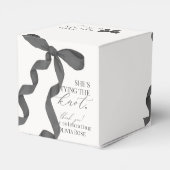 Zwarte strik das knopen Bruids douche cadeau Bedankdoosjes (Achterkant)