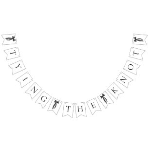 Zwarte strik die de knoop doorhakt Bruidsfeest ban Vlaggetjes