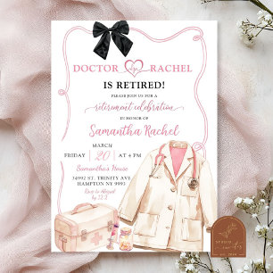 Zwarte Strik Dokter Pensioenfeest Kaart