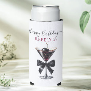 Zwarte Strik Kersen Cocktail Gelukkig Verjaardag