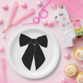 Zwarte strik papieren bordje (Feest)