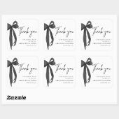 Zwarte strik terwijl zij de knoop doorhakt Bruidsf Vierkante Sticker (Vel)