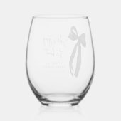 Zwarte Strik Trouwt Binnenkort Bachelorette Wijnglas Zonder Voet (Achterkant)