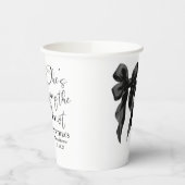 Zwarte strik 'Ze knoopt de knoop' Bruidsmeisjesfee Papieren Bekers (Links)