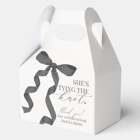 Zwarte strikdoos huwelijksfeest cadeau bedankdoosjes (Achterkant)