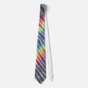 Zwarte Stripe Tie Dye Necktie Stropdas