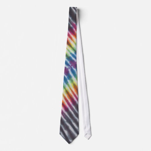 Zwarte Stripe Tie Dye Necktie Stropdas (Voorkant)