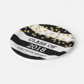 Zwarte Stripes Gold-Stippen klasse 2018 Afstuderen Papieren Bordje (Gekanteld)