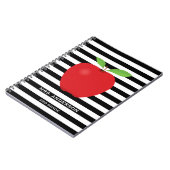 Zwarte Stripes, rode Apple, speciaal leraar Notitieboek (Linkerzijde)