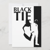 zwarte stropdas : man- en damessilhouettes kaart (Voorkant)