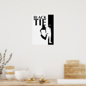 zwarte stropdas : man en vrouw silhouette poster (Keuken)