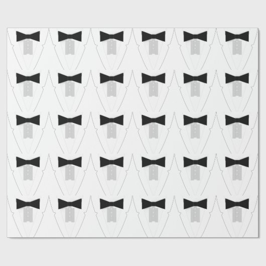 Zwarte Stropdas Tuxedo Cadeaupapier (Vlak)