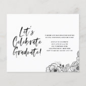 Zwarte Struik Lettering Foto Afstuderen Uitnodigin (Achterkant)