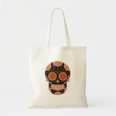 Zwarte Sugar Skull Canvas tas (Voorkant)