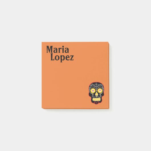 Zwarte Suiker Schedel Post-it® Notes (Voorkant)