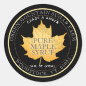 Zwarte suikermap Leaf Editable Maple Syrup Label (Voorkant)