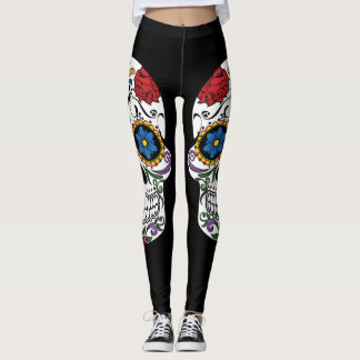 Zwarte Suikerschedel Leggings